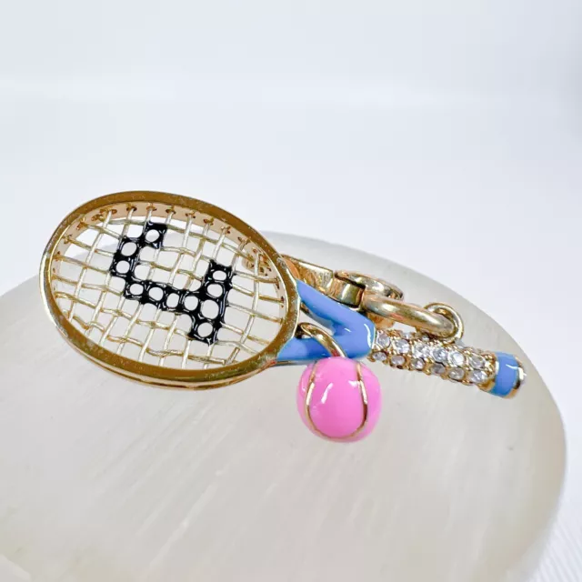 JUICY COUTURE TENNIS RACQUET BRACELET CHARM - Pink Tennis Ball Clip On Sports
