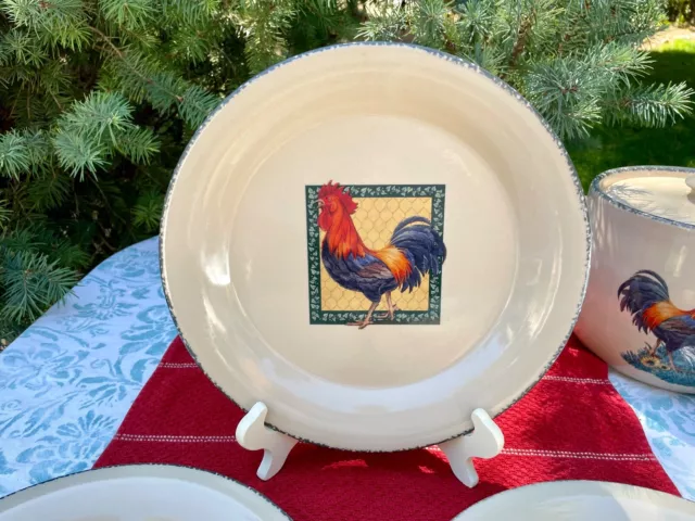 HOME & GARDEN PARTY STONEWARE  🐓ROOSTER ~ 10" Dinner Plate  🐓 Made in USA