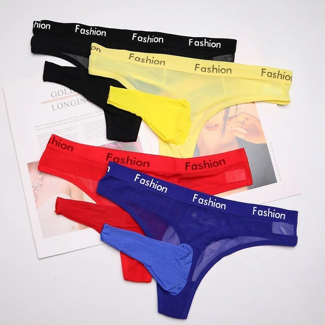 Mens Lace See-through Underwear Sexy Sissy Bugle Pouch Briefs/Thong Panties