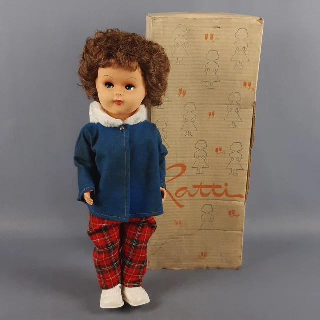 Jolie Poupée Ancienne Ratti En Composition - 43 Cm - Italie Des Années 1950