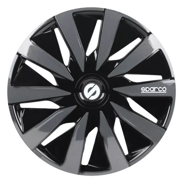 4er Satz Sparco Radzierblenden Lazio 16-Zoll Schwarz/Grau Universal