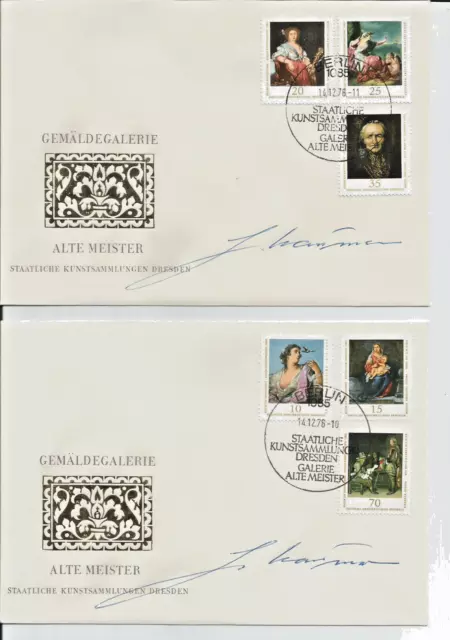 DDR FDC-Brief, Mi.Nr. 2193-2198 Kunstsammlung 1976 mit Org. Unterschrift Naumann