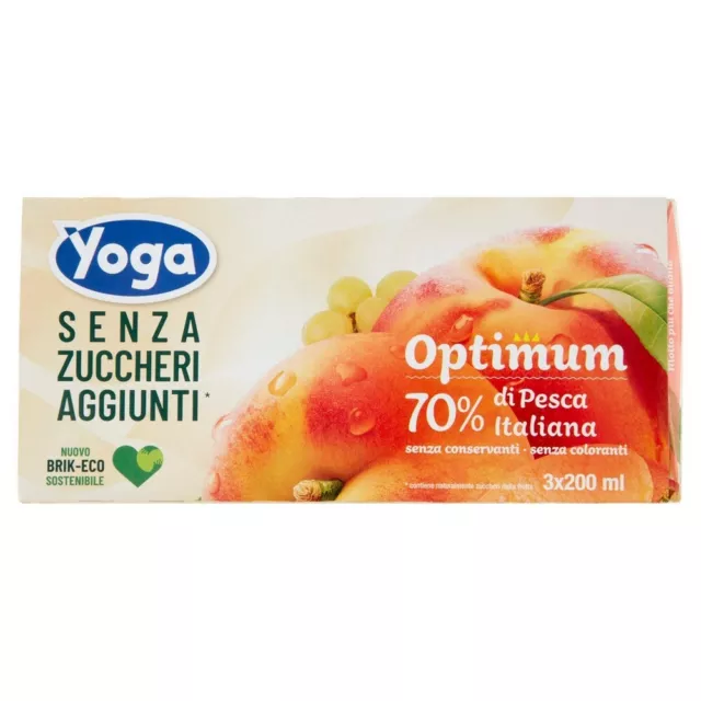 Yoga Pesca Optimum Senza zuccheri aggiunti 200X3 (8 confezioni)