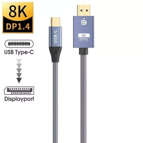 USB-C Type C to DP 1.4 Cable DisplayPort 8K@60Hz UHD for Chromebook MacBook Dell