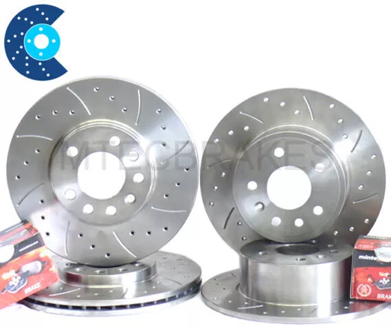 Rover 75 2.5 V6 Front Rear Drilled Discs & Mintex Pads