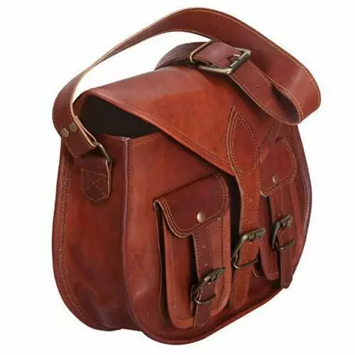 Women's Travel Saddle Vintage Bag Genuine Leather Purse Crossbody Shoulder Sling