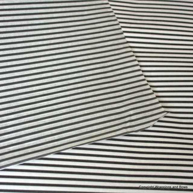 Printed Patterned Tissue Paper *Black & White Stripes* Premium Quality Gift Wrap