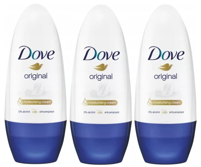 Dove Anti-Perspirant Original Roll-on Deodorant - Pack of 3 x 50 ml