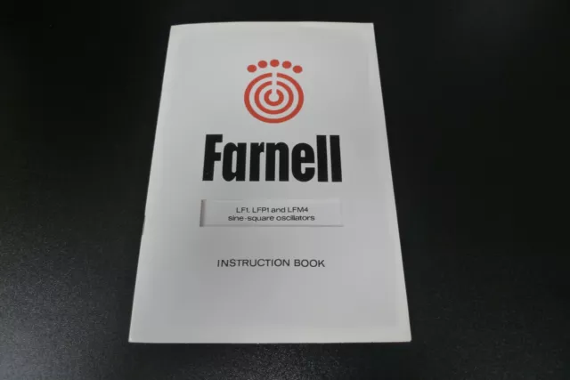 Signal Generator Farnell Instruction Book LF1 LFP1 LFM4 Sine Square Oscillator