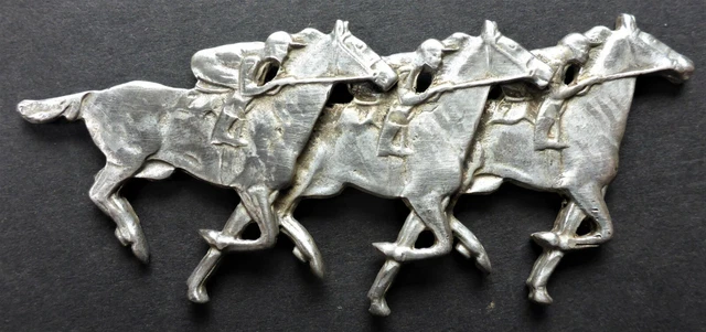 Horseracing 3 Jockies Sterling 25 Gr. Love Token Can.ship $1.99 Comb. Ship