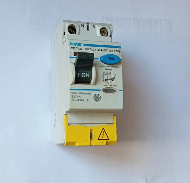 HAGER Interrupteur différentiel 40A 30mA type A CDA743F