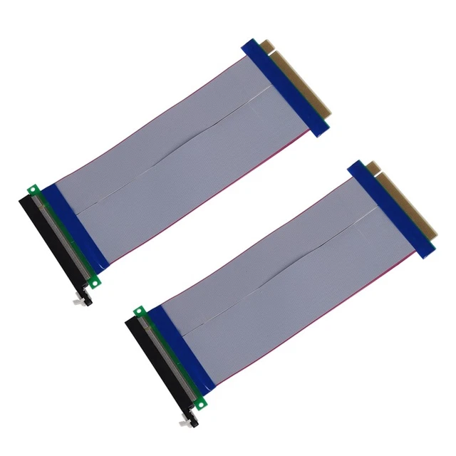 2X PCI-E 16X Riser Card Extender Extension Cable Ribbon Flex F1Z3