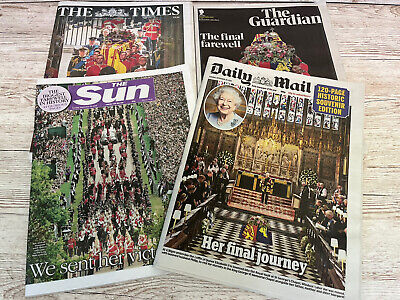 4 X UK Newspaper Death Queen Elizabeth II Funeral Bundle 20th Sept 2022 ...