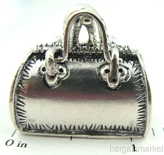 Miniature Sterling Silver Physicians Medical Doctors Bag Pill Box #226