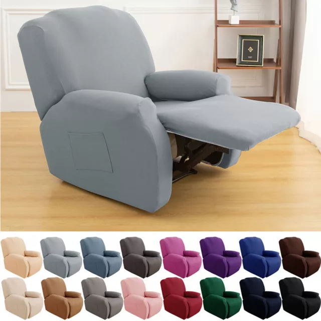 Stretch Recliner Chair Covers Couch Lounge Chaise Slipcover With Side Pocket