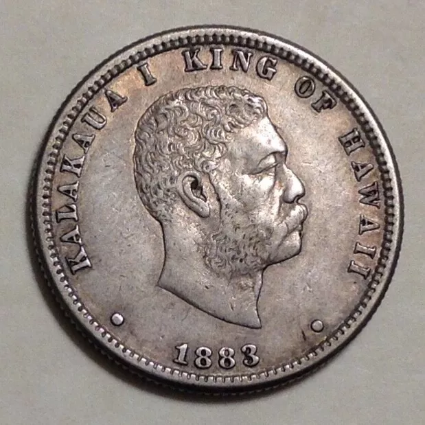 ~1883 Kingdom of Hawaii Quarter Dollar Hawaiian 25 Cents Kalakaua I