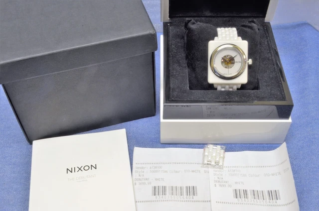NEW IN BOX NIXON White Ceramic The Debutant Automatic Mens  display picture 2