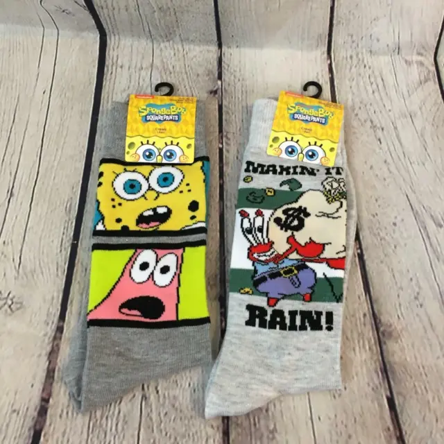Spongebob Squarepants Patrick/Spongebob Socks and Mr. Krabs Money Socks NWT