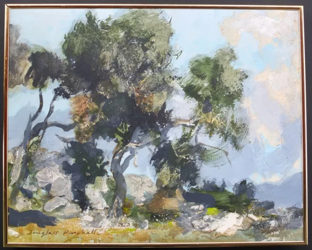 Douglass Parshall Signed Oil On Board Painting Of California Landscape 14" X 18"