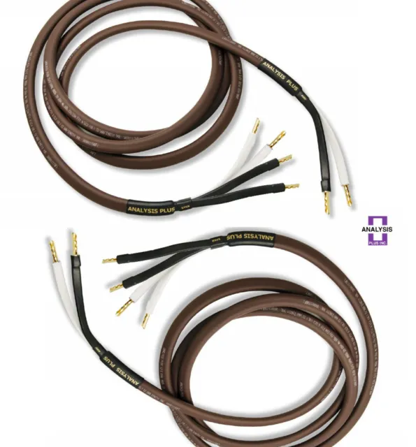 Analysis Plus Bi-Wire Chocolate Theater 4 Speaker Cable 4x16AWG Bi Wired 8ft pr