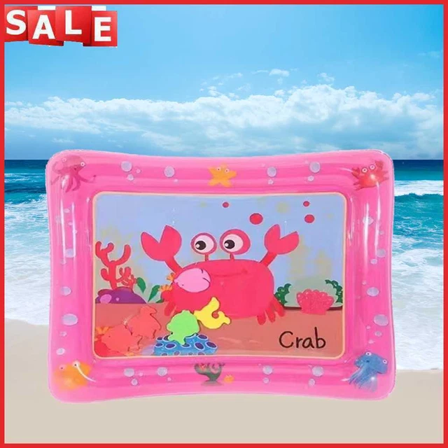Animal Water Mat PVC Baby Water Play Mat Double Edge for Activity (Crab)