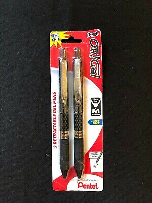Pentel Oh! Gel Retractable Gel Pen, 0.7mm, Black Ink, 2 Pack K497BP2A