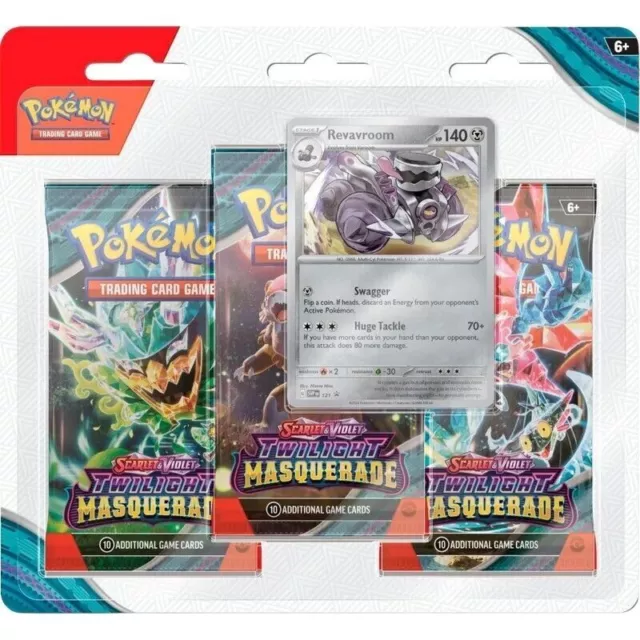 Scarlet & Violet Twilight Masquerade 3 Pack Blister Revraroom EN Preorder