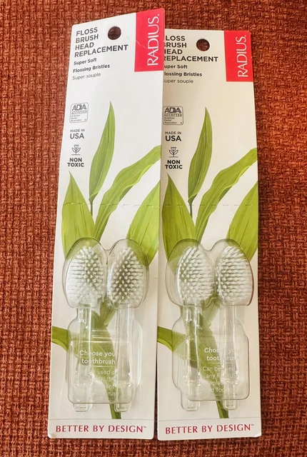 2x cepillo de hilo dental de radio cepillo de dientes súper suave reemplazo de cabeza 4 quilates