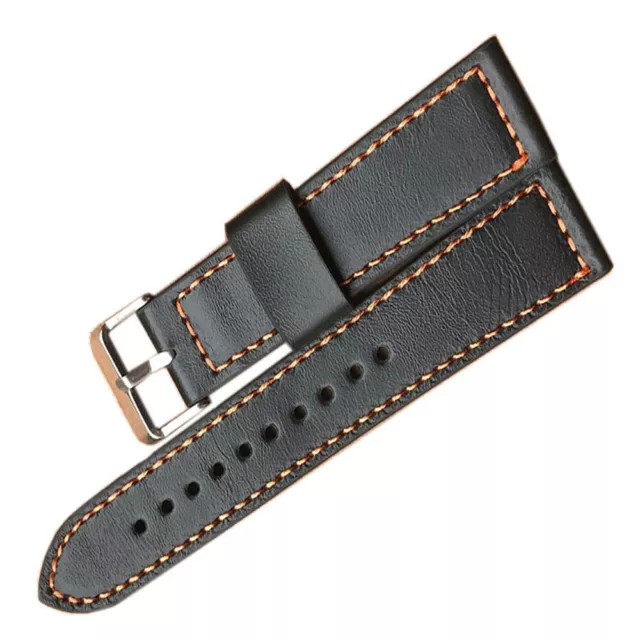 Correa De Reloj De Cuero Genuino Para Hombres Y Mujeres Negro Marrón 18-24 ”