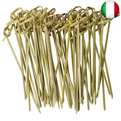 Set di 500 plettri in bambù con nodo – 10,75 cm per antipasto, sandwich e co