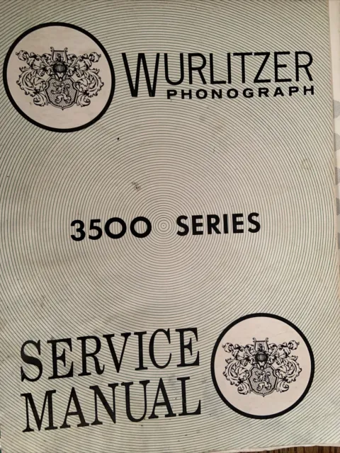 Original  Vintage "WURLITZER Phonograph 3500 Series" Service Manual