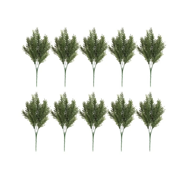 10 STÜCKE GroßE KüNstliche Kiefernnadelzweige - 14,5 X 8 Zoll Weihnachtsgrü D9M9