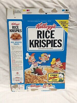 RARE 1990 KELLOGG’S RICE KRISPIES Cereal Box DISNEY DUCK TALES MASK ...