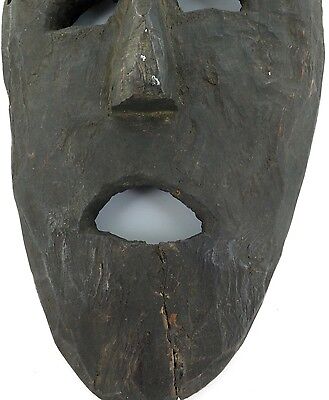 cLATE 1800s MIDDLE HILLS AREA HIMALAYAN CARVED LARGE WOODEN MASK, IMPRESSIVE! #5 3