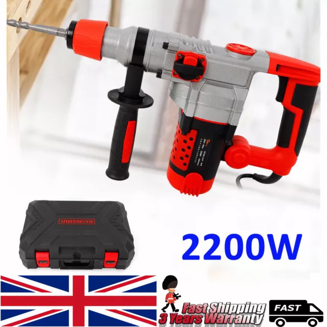 2200W Electric Breaker Jackhammer Concrete Demolition Hammer Jack Drill Tool Set