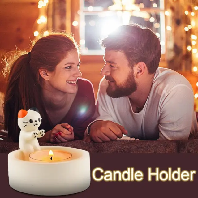 Cartoon Kitten Candle Holder with Aromatherapy Capability for Warming Paws