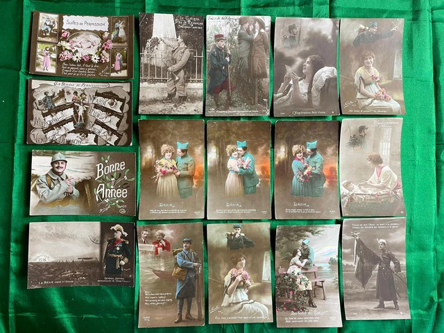 Lot De 16 CPA Patriotiques - Militaria Poilus WW1 Guerre 1914 18 patriotique