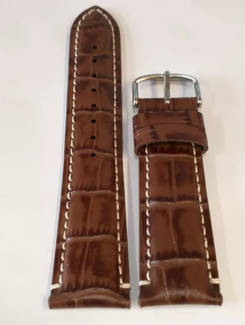 22 MM Véritable Cuir STRAP, Bande HOMME Marron Couleur Neuf Stock