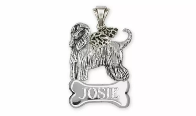 Afghan Hound Angel Pendant Jewelry Sterling Silver Handmade Dog Pendant AF10-ANP