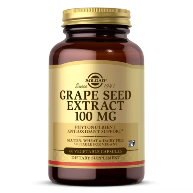 Solgar, Grape Seed Extract, 100mg, 60 Veg.Kapseln - Blitzversand