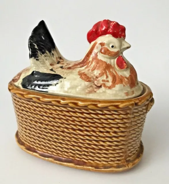 Vintage Rossini Ceramic Hen on Nest Gravy Boat Soup Tureen Japan