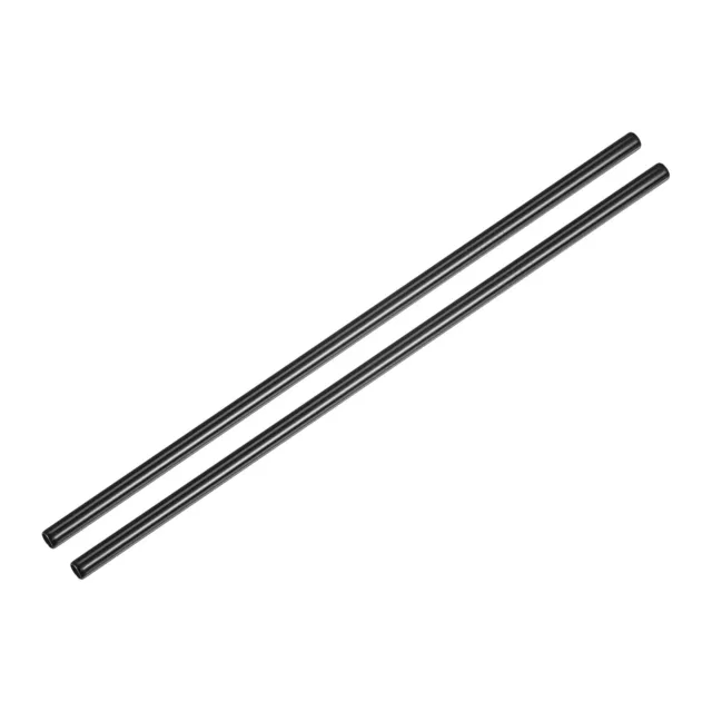 Reusable Metal Straws 2Pcs, Stainless Steel Straight Straw 10.5" Long - Black