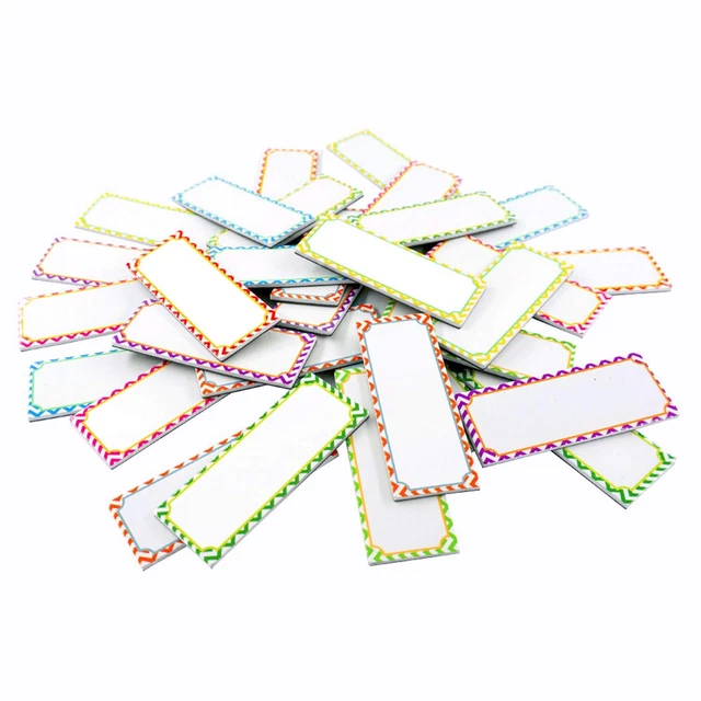 Magnetic  Erase Labels Name Plates White Board 32 Labels 8 Colors