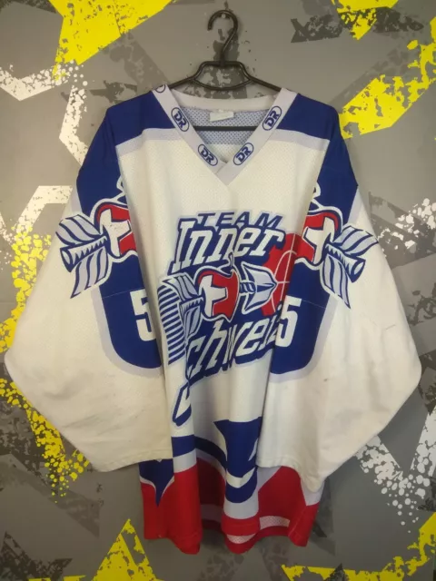 Team Inner Schweiz Jersey Hockey Shirt #5 Polyester Trikot Mens Size 2XL ig93