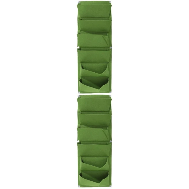 Borsa per coltivazione appesa orizzontale a 6 tasche, vaso da fiori da giardino, layout di fioriera, borse per piantare verticali impermeabili da appendere alla parete