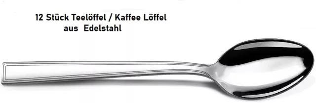 12 Stück Teelöffel / Kaffee Löffel für Bistro Party oder Zuhause Edelstahl Neu