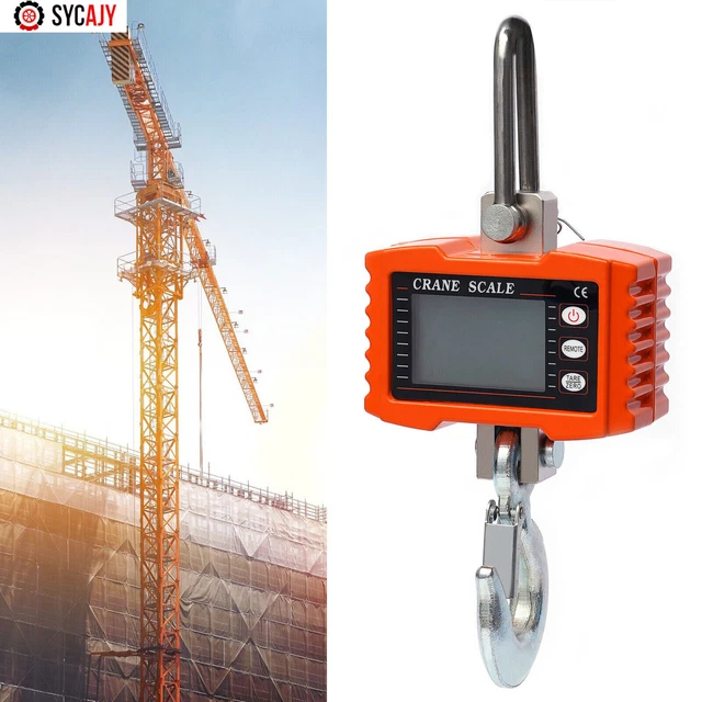 2200lbs Lifting Scale Digital LED Screen Crane Scale Fit Farm Hunting Orange🔥