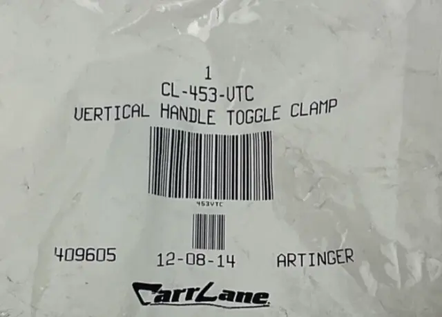 Carr Lane Cl-453-Vtc Vertical Handle Toggle Clamp ***Lotof2***