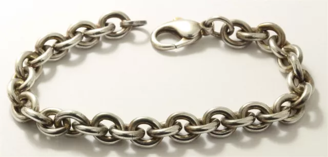 Vintage Sterling Silver MS Co Rolo Chain Link Bracelet 25.9g 7.25"