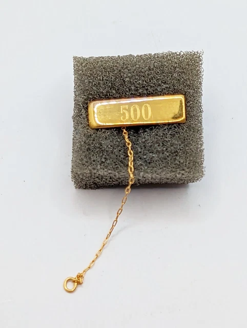 500 ENGRAVED LAPEL PUSH PIN TIE TACK GOLD TONE TAC CHAIN Rectangle